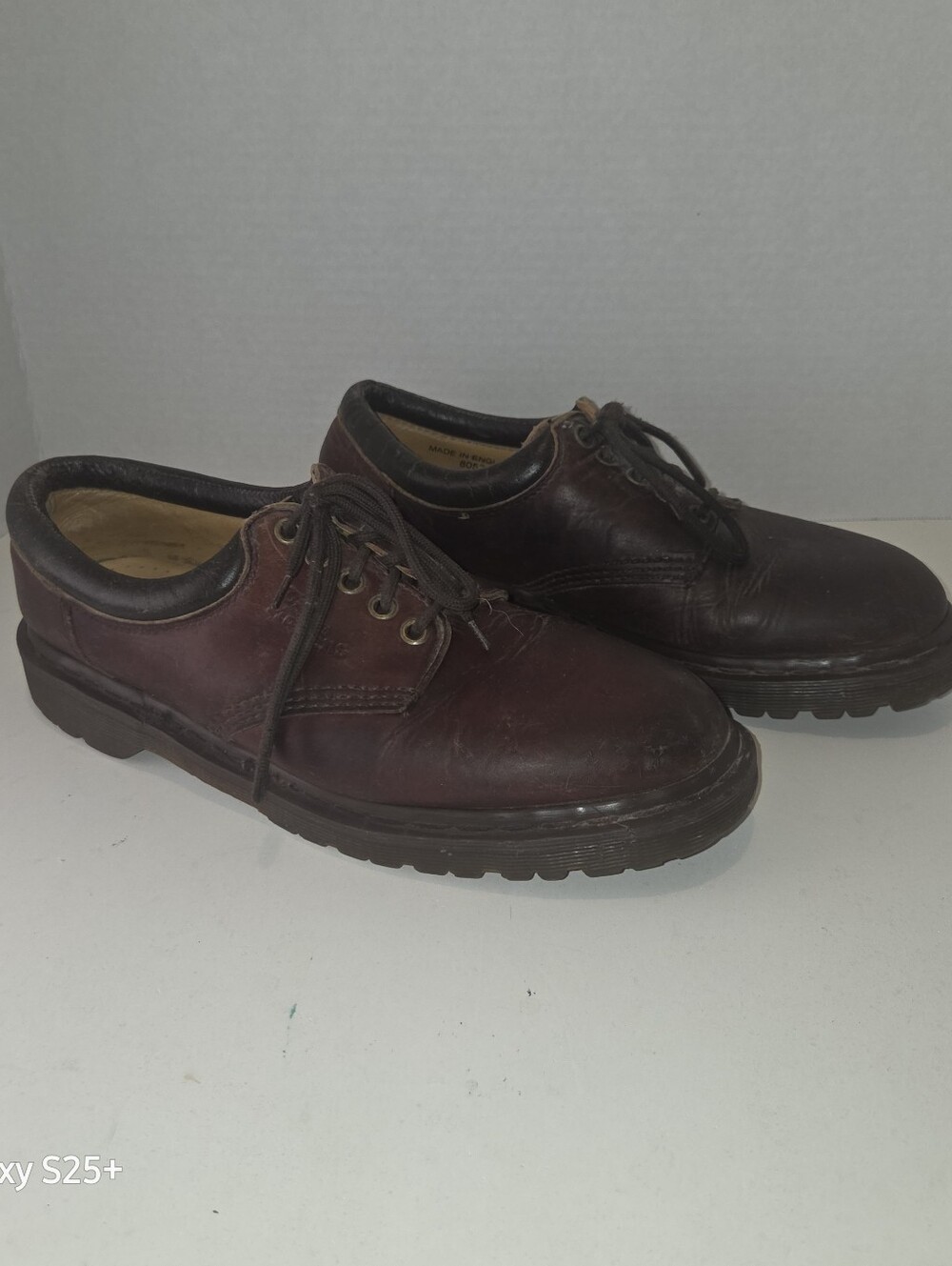 Vintage Dr. Martens 8053 5 Eye Brown Shoe Grunge Made In England US Size 11